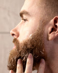 Foaming Cedarwood Beard Wash Being Worked Into Beard